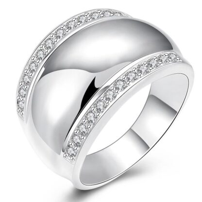 anillo ancho plata y circonitas